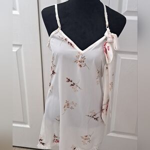 Floral Spring Slip Dress With A Bow Tie    Size M